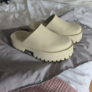Jeffrey Campbell Off-White Platform Mules